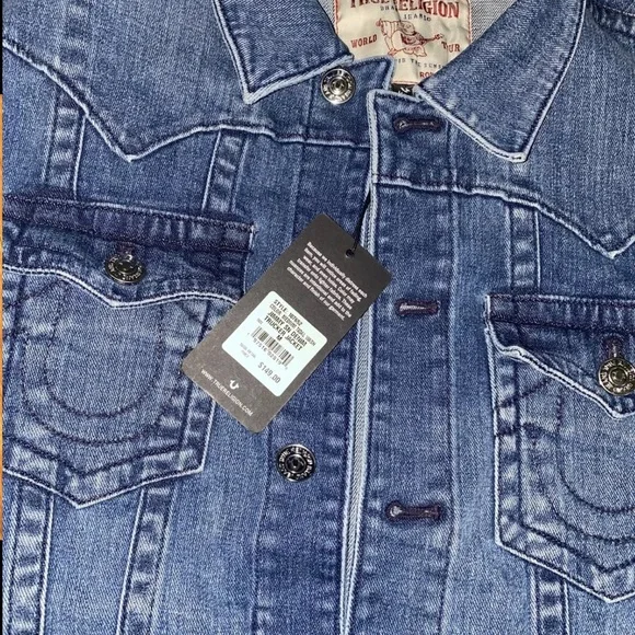 New True Religion Jean Jacket Jimmy SN Trucker Jacket Denim Jacket Size M
